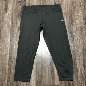 Adidas Dark Grey High-Rise Capri Leggings w/ Hidden Pocket